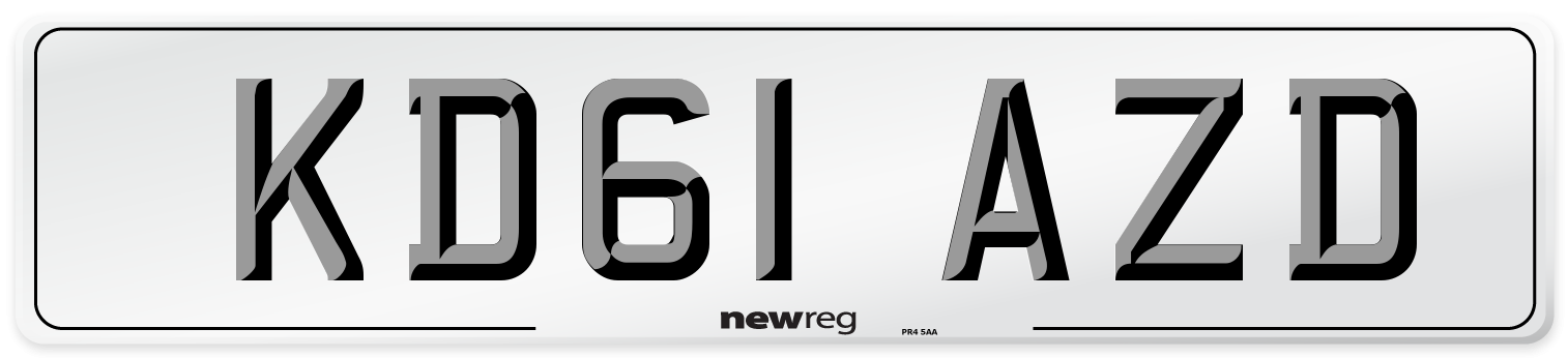 KD61 AZD Number Plate from New Reg